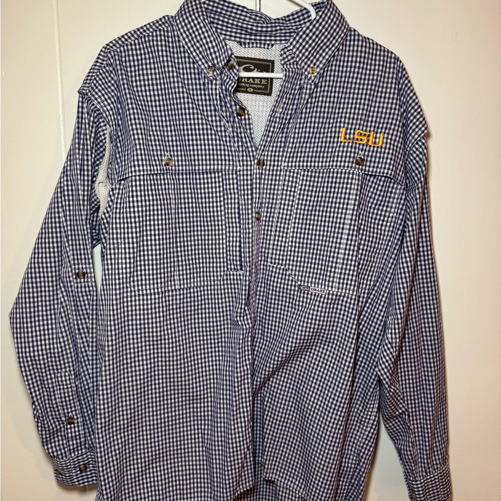 Drake LSU Checkered Men's Shirt
